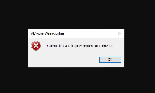 cannot find a valid peer process to connect to